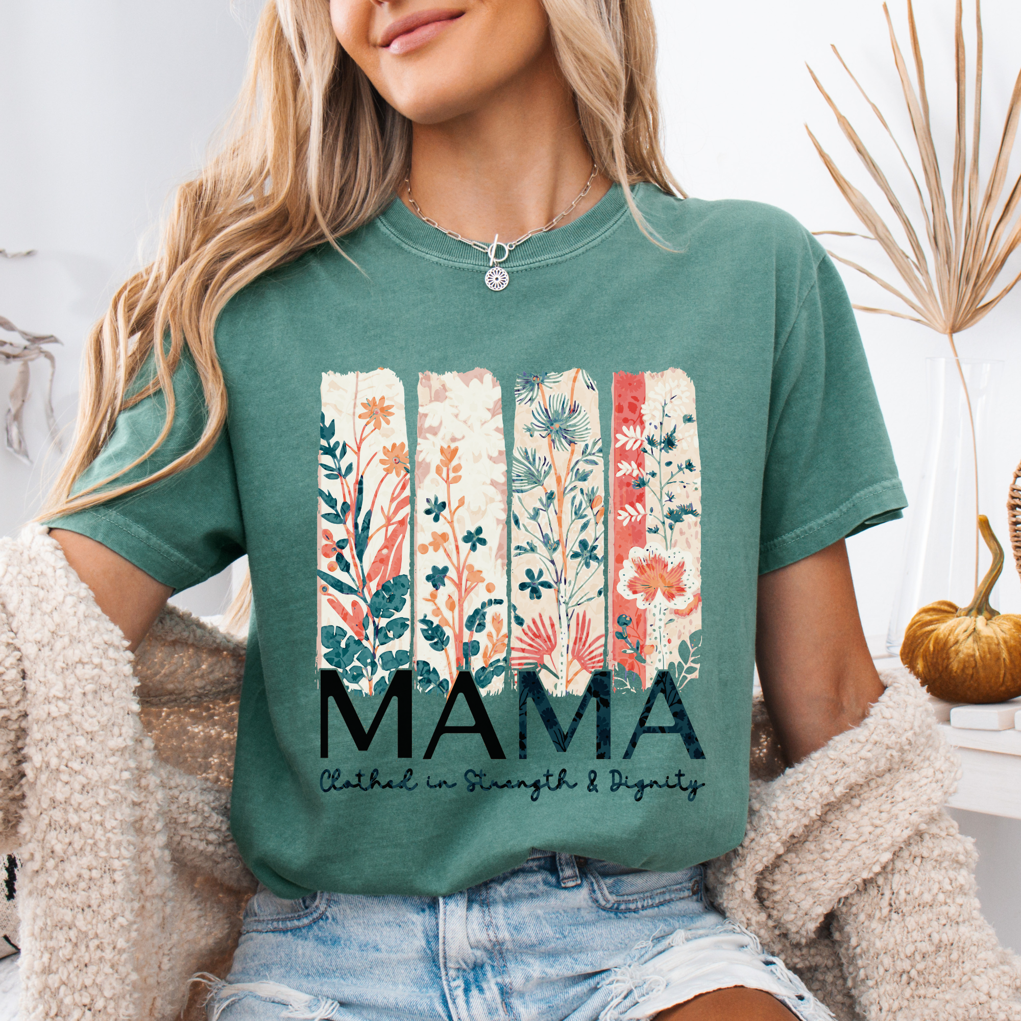 Scripted Pearl - Wholesale Screen Printed T-Shirt - Women's - Proverbs 31 Mama Comfort Color Christian Mother's Day Tshirt17