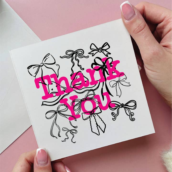 Thank You Bright Bow Card for wholesale by Alphabet Studios