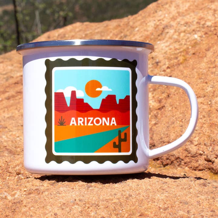 Human Nature Designs - Wholesale Coffee Mug - Arizona Mug - Arizona Coffee Mug - Enamel Camping Mug 0