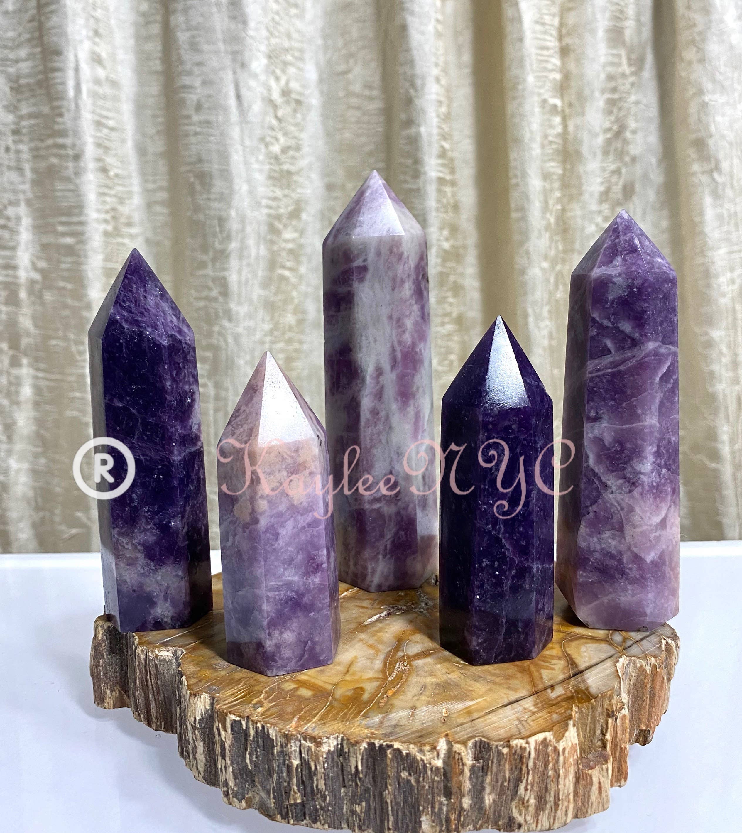 KayleeNYC - Wholesale Spiritual Stone/Crystal - Wholesale Lot 1 lb Natural Lepidolite Tower Obelisk Point Wand Crystal Energy Healing3