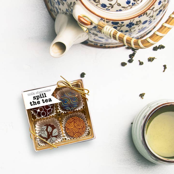 The Xocolate Bar - Wholesale Chocolate Box - Spill the Tea - Milk & Dark chocolate tea-infused bonbons