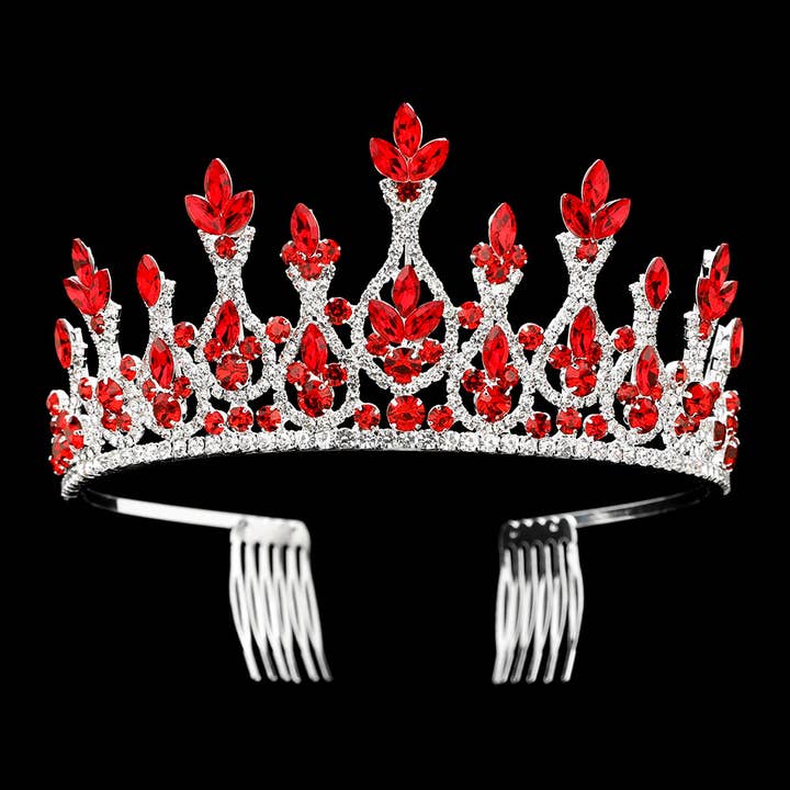 Sensibling Corp. - Wholesale Tiara - Women's - Marquise Stone Cluster Embellished Royal Crown Princess Tiara13