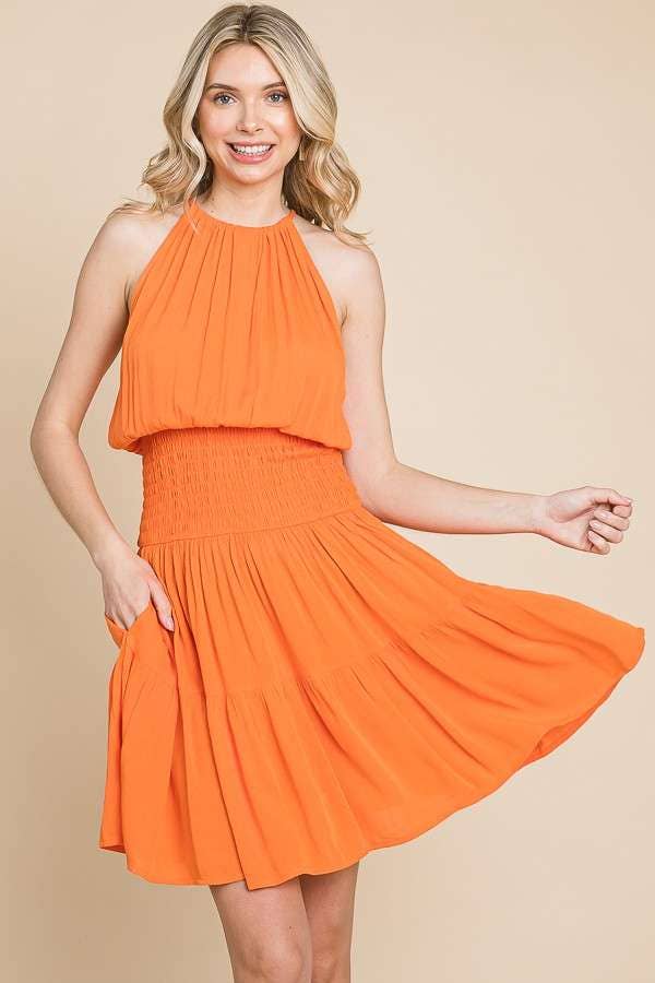 Culture Code - Wholesale Dress - Women's - CWD1568 - HALTER NECK TIERED MINI DRESS7