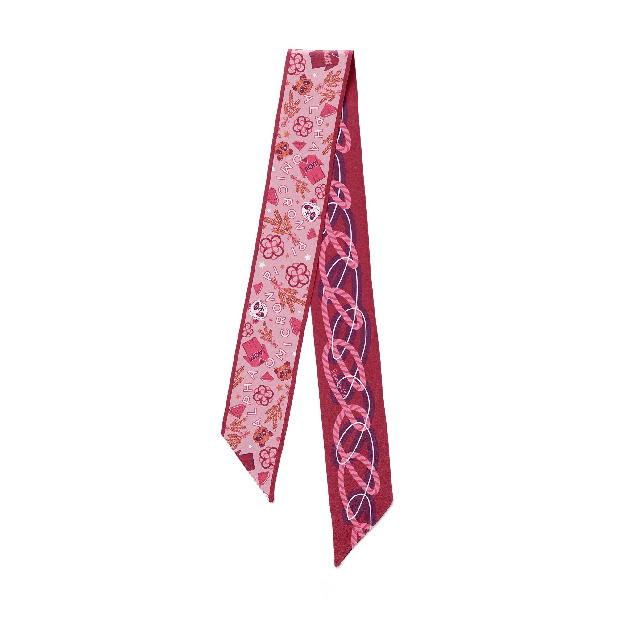 Saturday Silks - Wholesale Scarf - Women's - Alpha Omicron Pi Skinny Scarf0