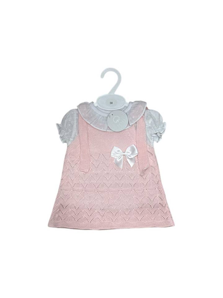 Cotton Socks - Wholesale Dress Set - Baby - Ref:695 Dress in Perlé with blouse3