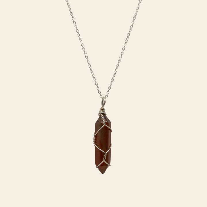 ASCEND - Wholesale Pendant/Charm Necklace - Wire Wrapped Crystal Point Necklace - Silver