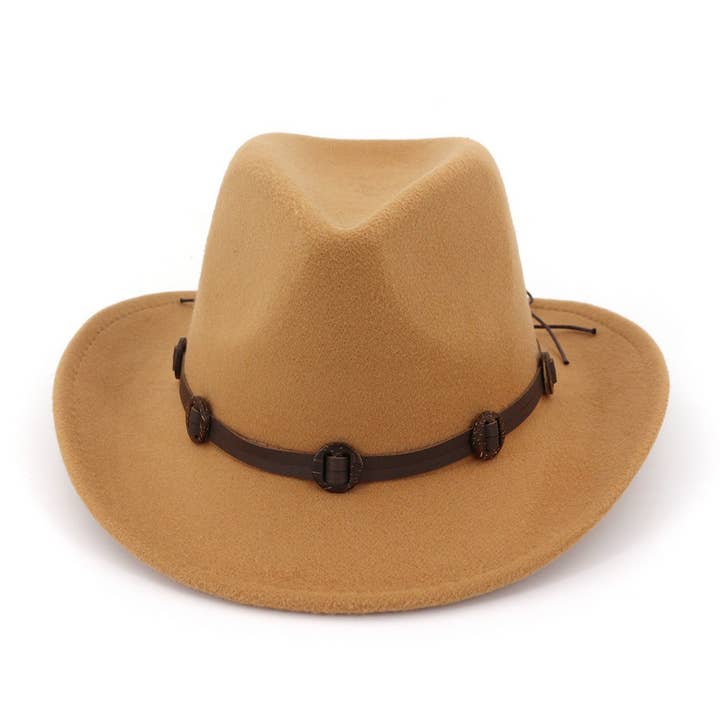 Coconut Shell Trim Felt Western Cowboy Hat_CWAH1785 for wholesale by ACCITY