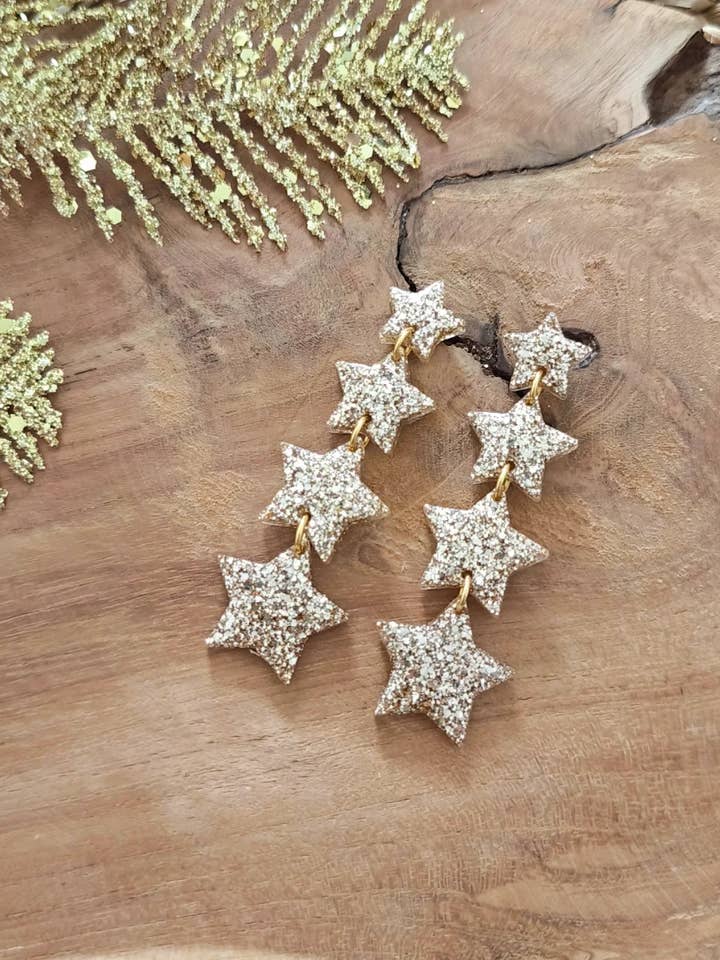 Champagner-Stern-Ohrringe für den Großhandel von Les Noeuds de Maman