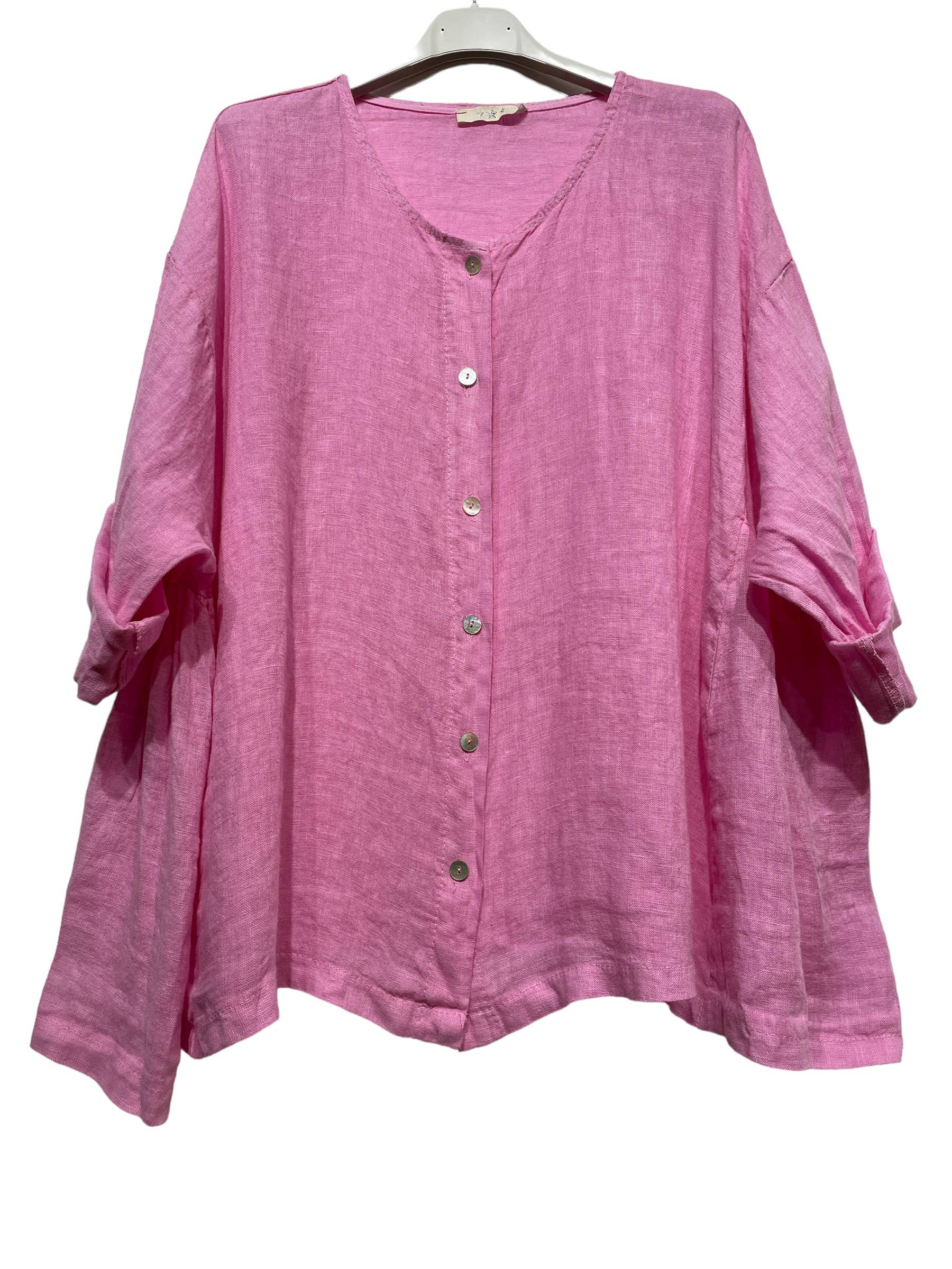 LINEN & COTTON HOUSE – Großhandel Hemd mit Button-down-Kragen – Damen – 61911 Bluse aus Leinen und Baumwolle – Einheitsgröße15