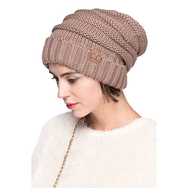 Hana - Wholesale Beanie - Women's - C.C Oversize Slouchy Knitted Beanie5