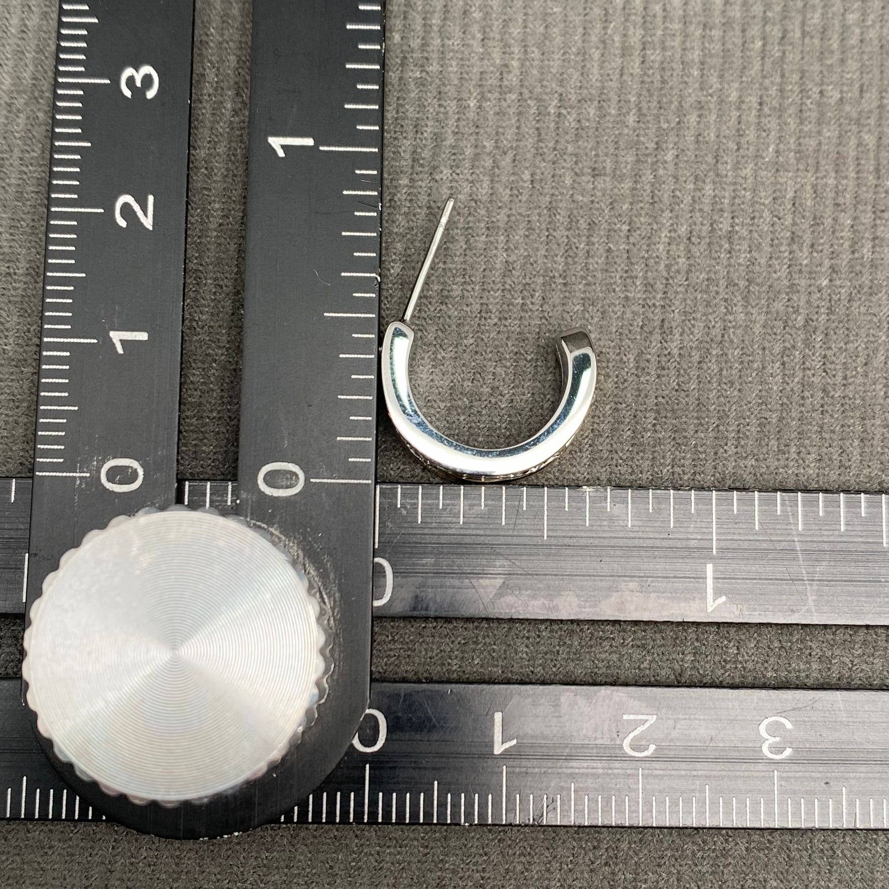 Mio Queena - Wholesale Hoop Earrings - CZ Inlaid Two Tone 18K Gold Plated S.Steel Post Earrings - FGS3