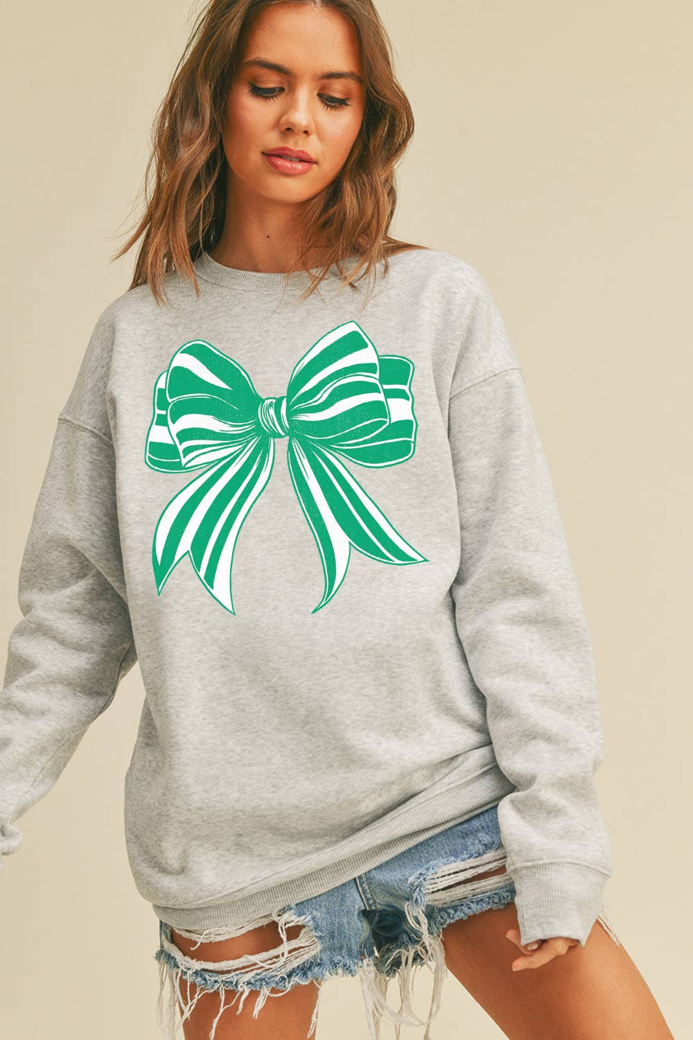 Honestee - Wholesale Sweatshirt - Women's - Bow Long Sleeve Sweatshirt3
