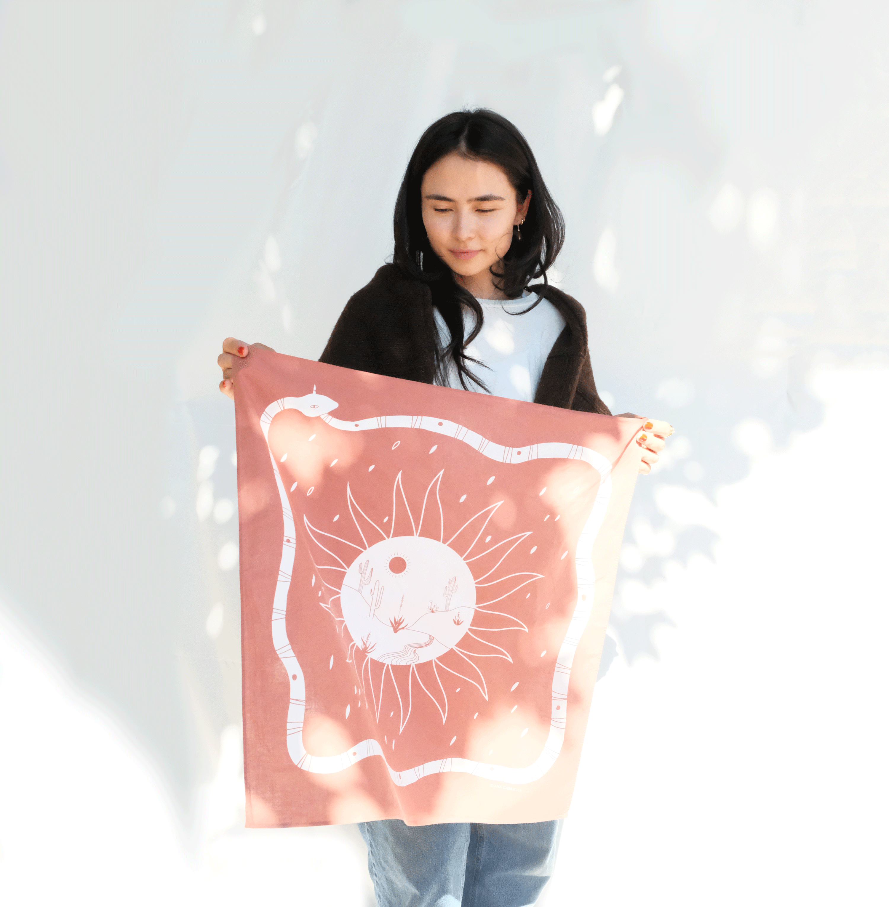 Elana Gabrielle - Wholesale Bandana - Unisex - Desert Bandana - Snake and Cactus Landscape, 100% Cotton4