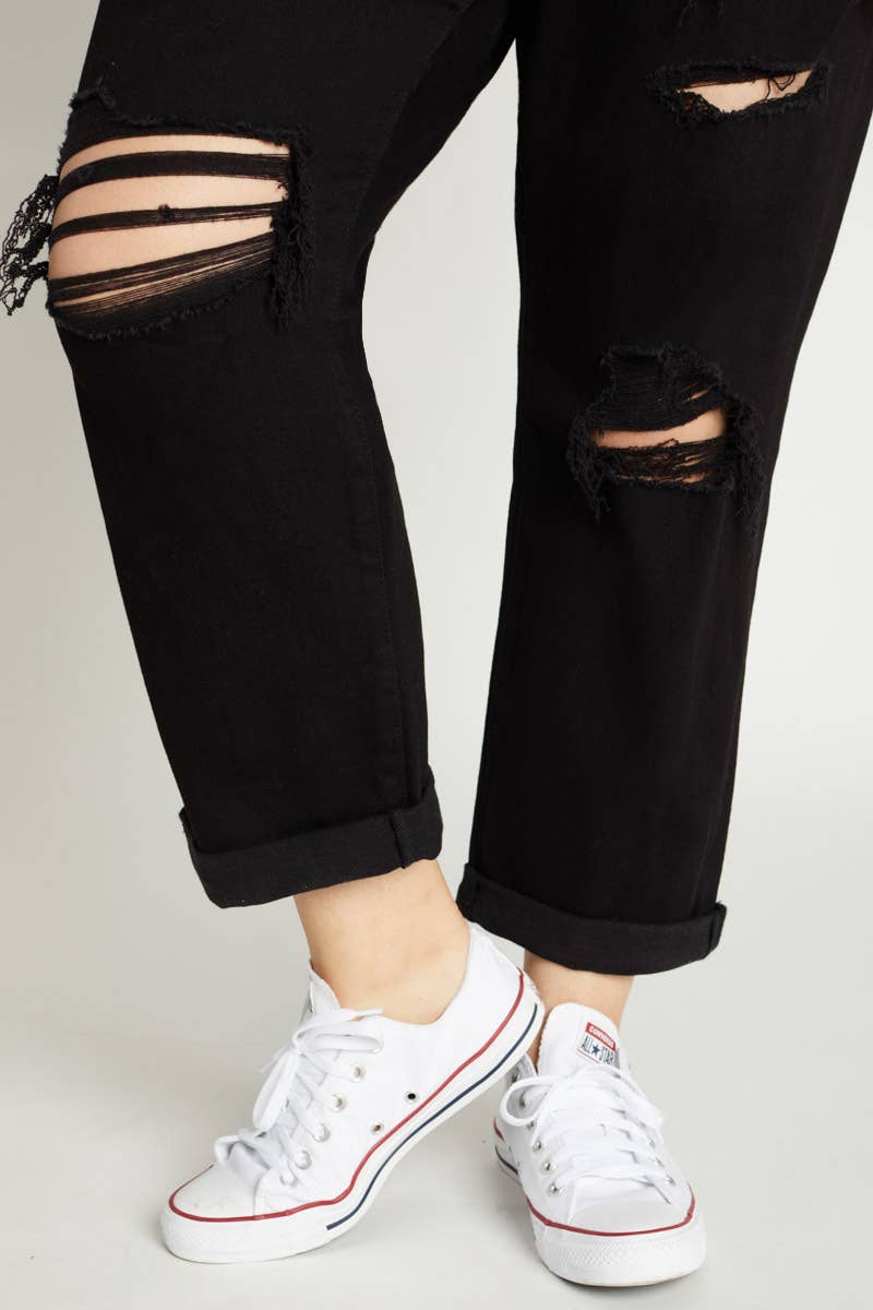 BLACK PRE PACK Plus Size 90's Boyfriend Jeans EP3441XL  for wholesale on Faire8