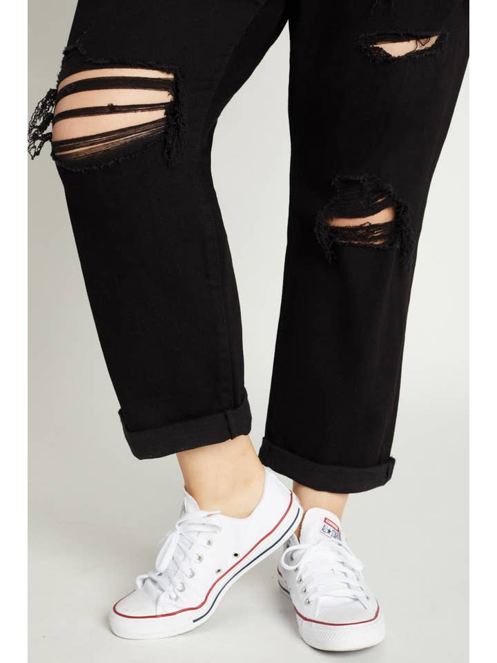 BLACK PRE PACK Plus Size 90's Boyfriend Jeans EP3441XL for wholesale on Faire8