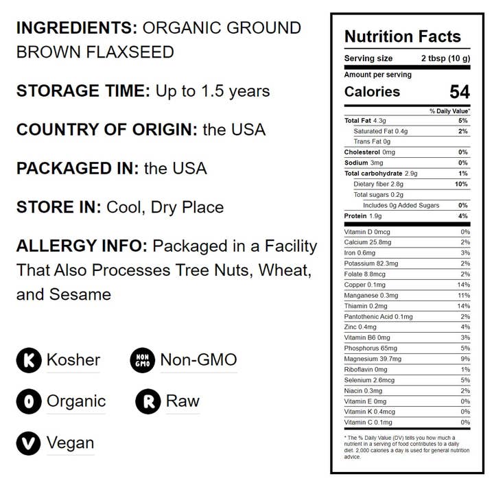 Food To Live - Venta al por mayor Semillas de plantas - Harina orgánica de linaza marrón – no transgénica, kosher, polvo puro2