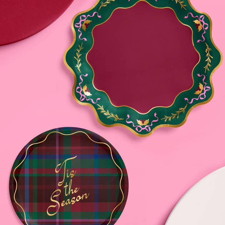 xo, Fetti - Wholesale Disposable Plate - Tis the Season Plate Set - 32 paper plates, 2 sizes Christmas Xmas Holiday Tablescape0