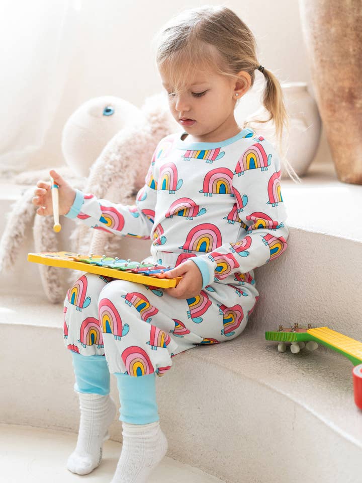 Organic Cotton Avery Pants - Rainbow Turtle for wholesale by Ameelo