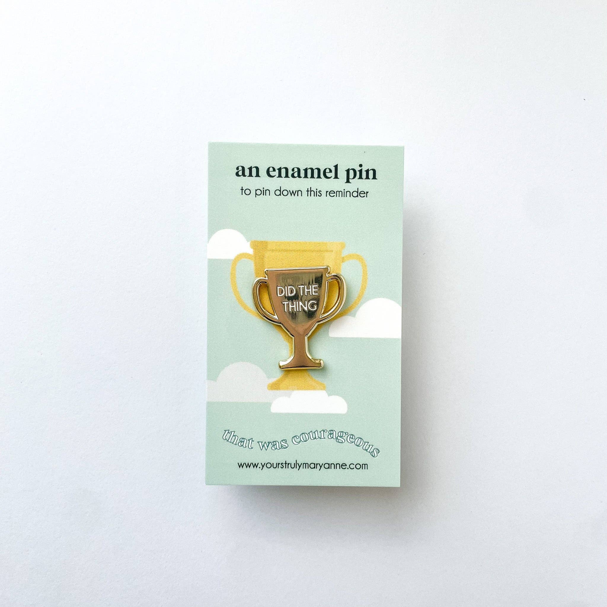 Yours Truly, Mary Anne - Wholesale Lapel Pin/Button - Gold Trophy Did the Thing Enamel Pin2