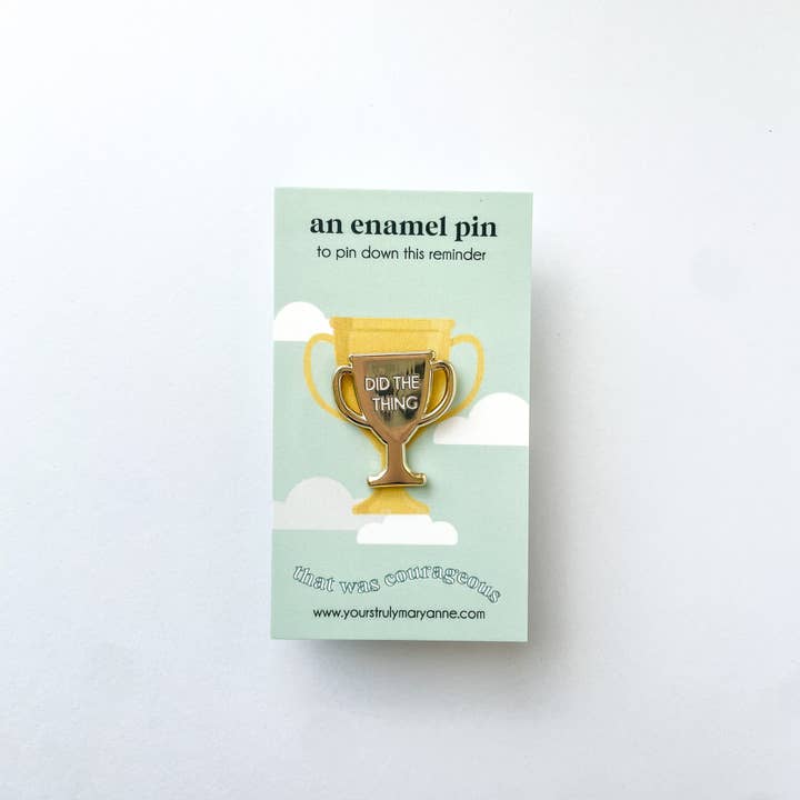 Yours Truly, Mary Anne - Wholesale Lapel Pin/Button - Gold Trophy Did the Thing Enamel Pin2