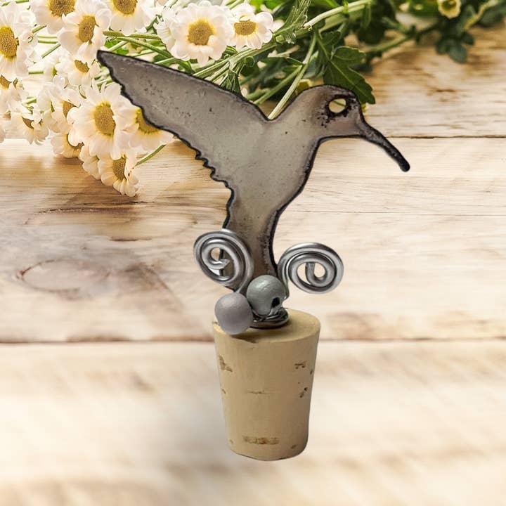 Hummingbird wine topper wine cork kitchen tabletop recycle for wholesale by Iron Jewel