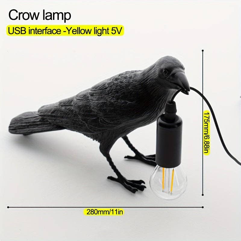 Buddha Ayurveda - Wholesale Accent/Desk Lamp - Gothic Crow Lamp - LED Table Accent - Holiday Decor2