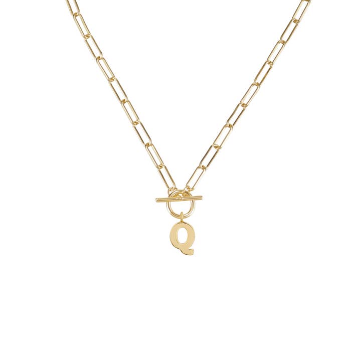 Toggle Initial Necklace in Gold for wholesale on Faire65