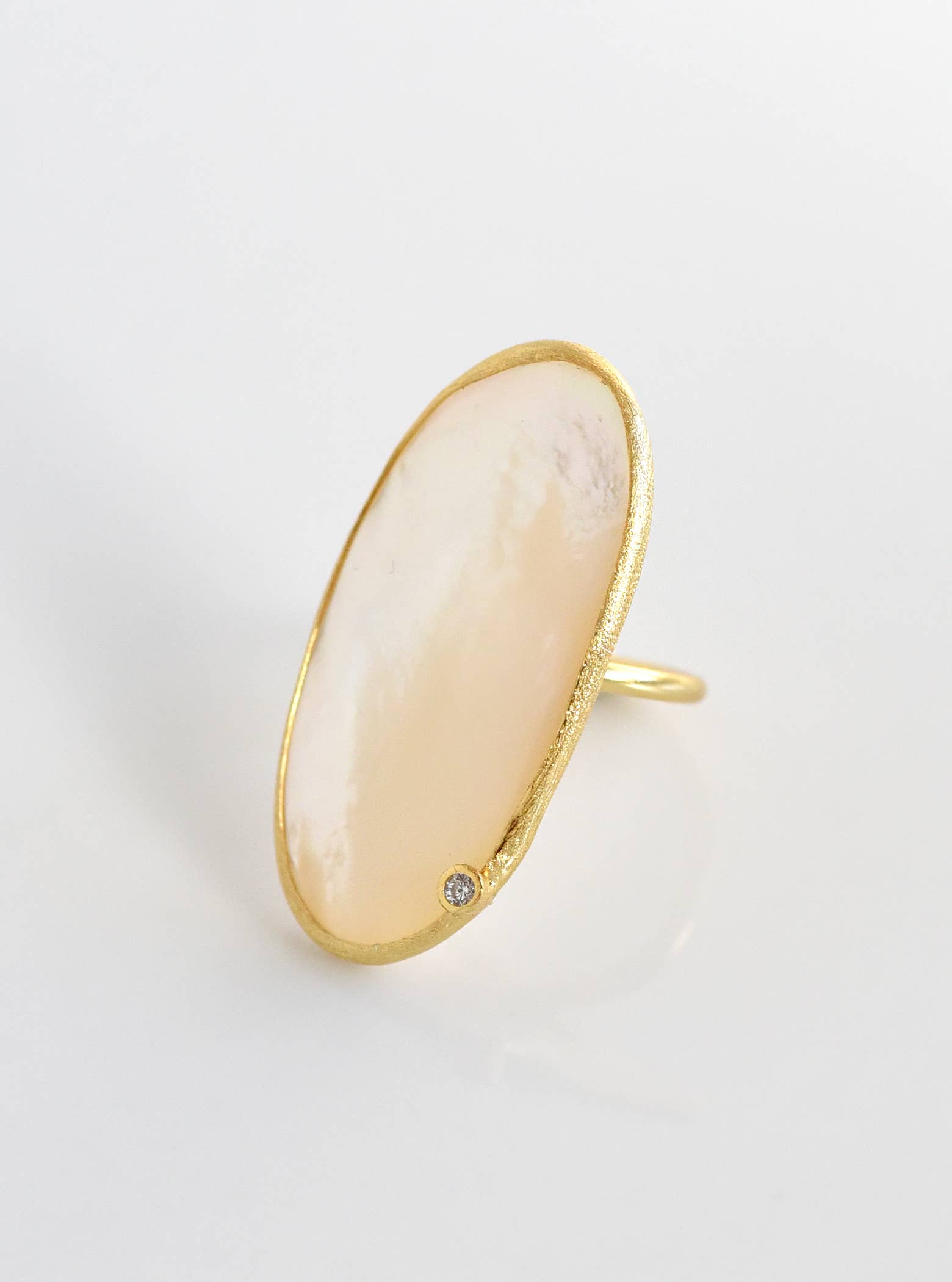 FELIX Z DESIGNS - Wholesale Cocktail/Statement Ring - Large Oval Mother of Pearl Ring, Adjustable size. 925 Silver2