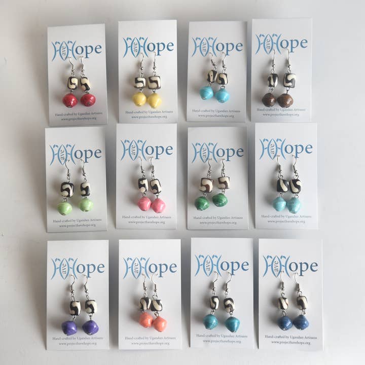 Batik Bone & Papir Øreringe Sæt for engroshandel hos Project Have Hope