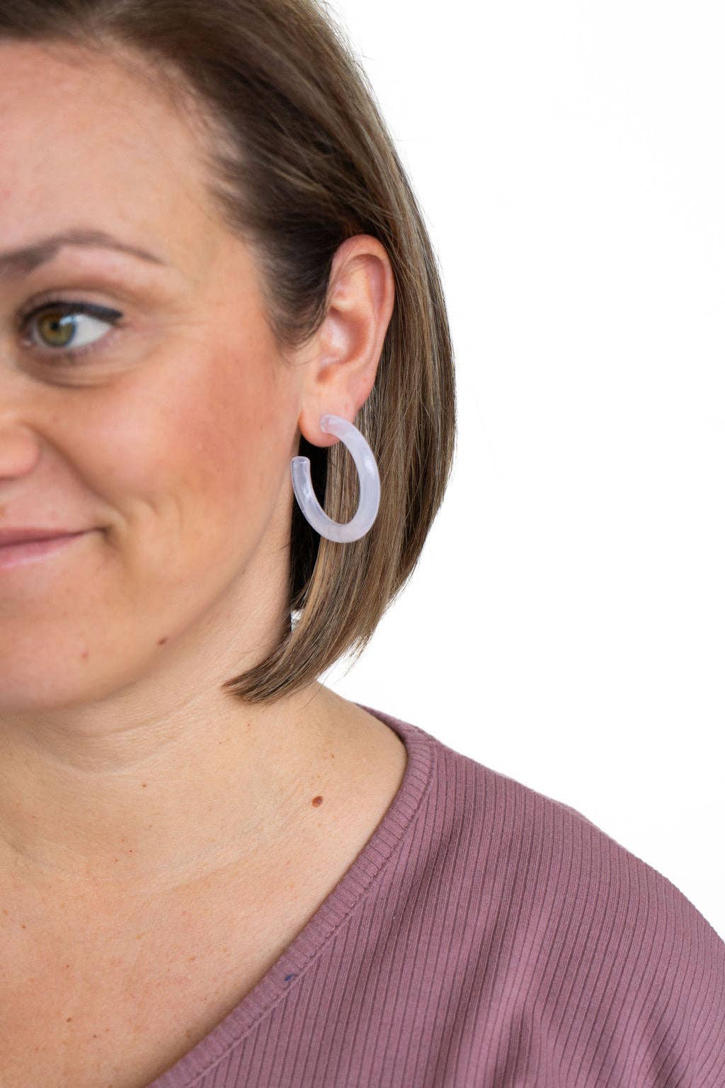 Spiffy & Splendid - Wholesale Hoop Earrings - Josie Hoops - White // Jewelry, Earrings, Gift3