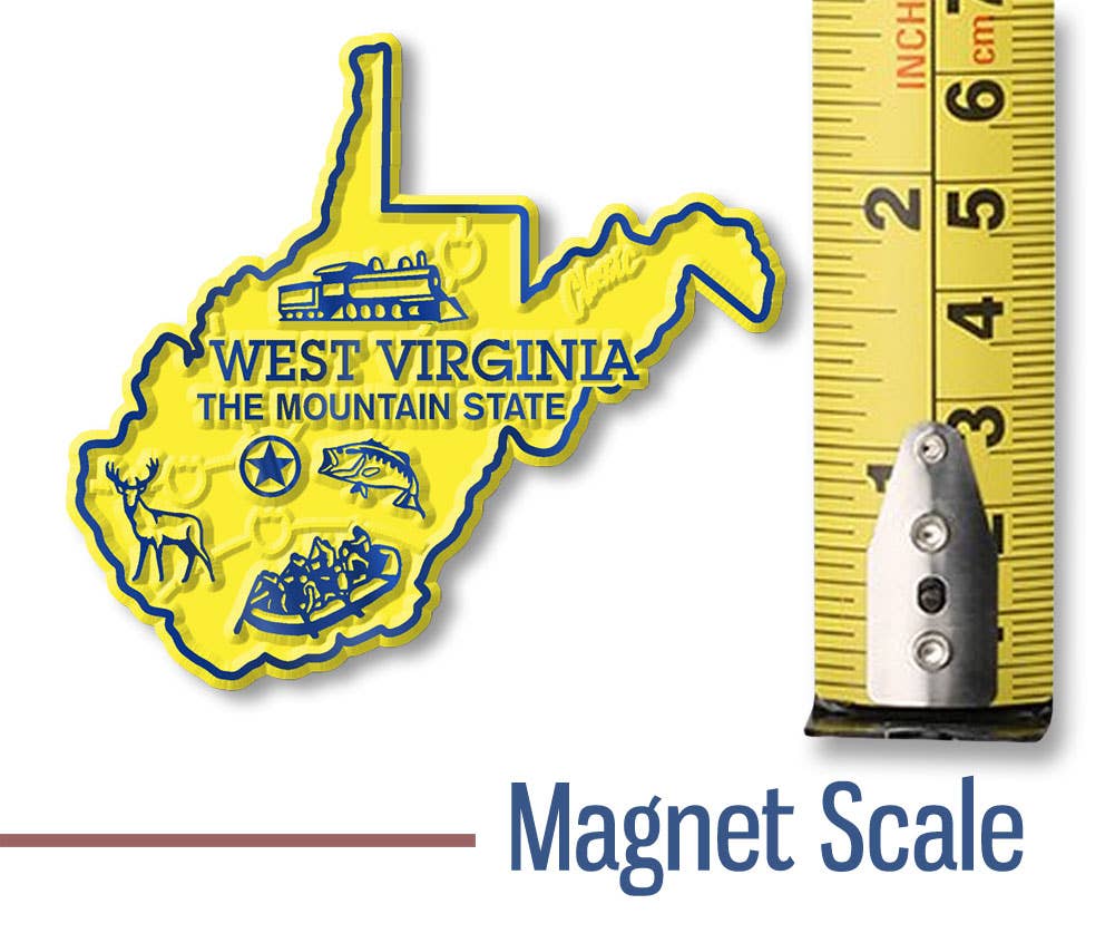 7 Star - Wholesale Magnet - West Virginia - WV Small State Magnet, Made in USA1