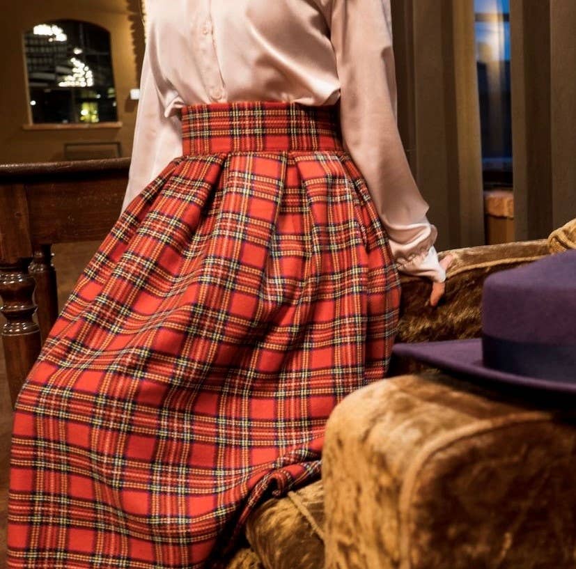 La gruccia di Lea - Venta al por mayor Falda - Mujer - Falda de tartán rojo1