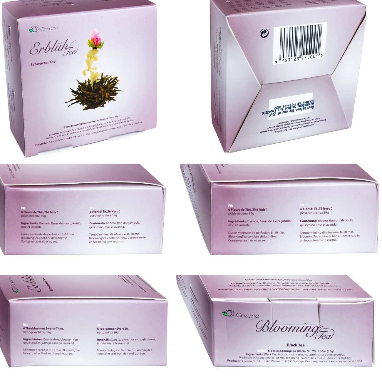 Creano - Wholesale Tea Bags - Creano 6 tea flower blooming tea in elegant gift box7