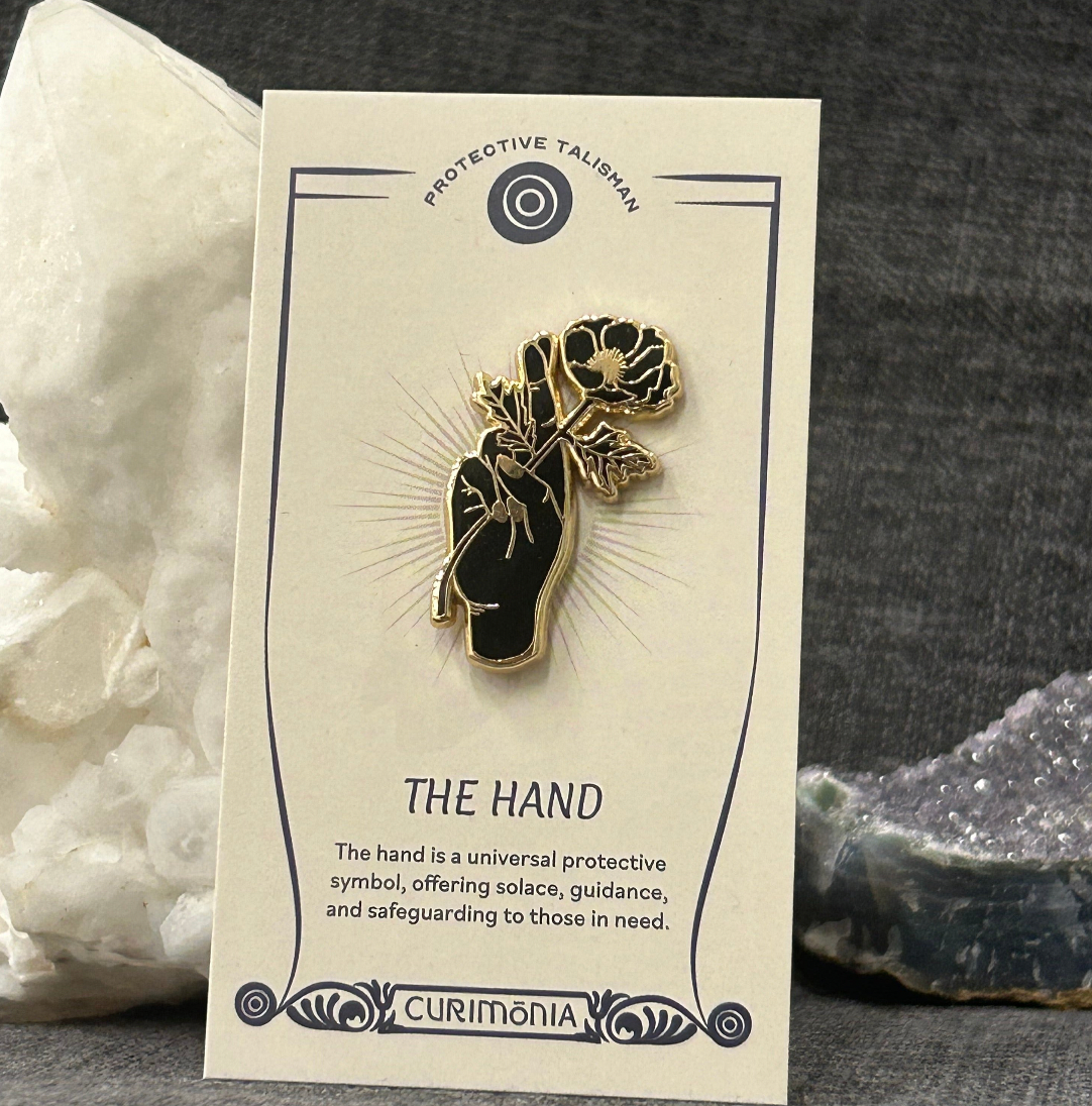 Mineral and Matter - Wholesale Lapel Pin/Button - Enamel Pin Floral Hand 0