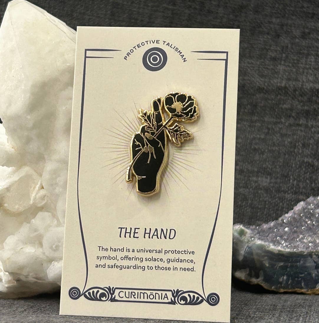 Mineral and Matter - Wholesale Lapel Pin/Button - Enamel Pin Floral Hand