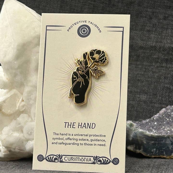 Mineral and Matter - Wholesale Lapel Pin/Button - Enamel Pin Floral Hand