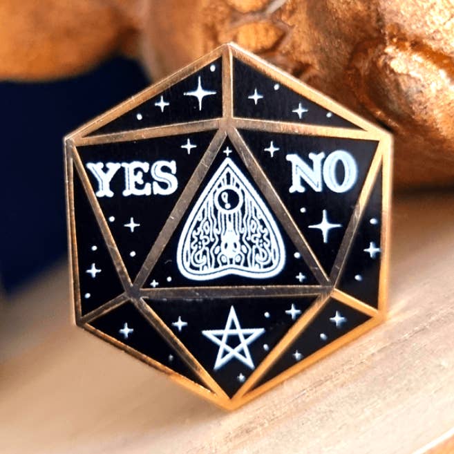 D20 Ouija! Pin for wholesale by Mythical Studios