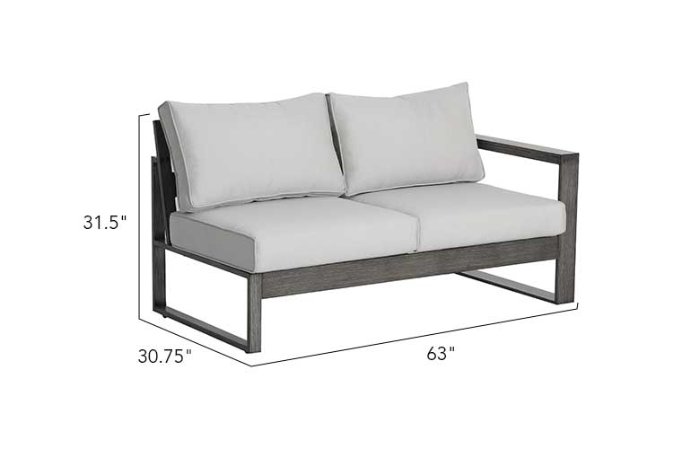 Light Gray Walsh 4-Piece Aluminum Firepit Sofa Set for wholesale on Faire3