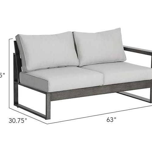 Light Gray Walsh 4-Piece Aluminum Sectional Sofa Set for wholesale on Faire3