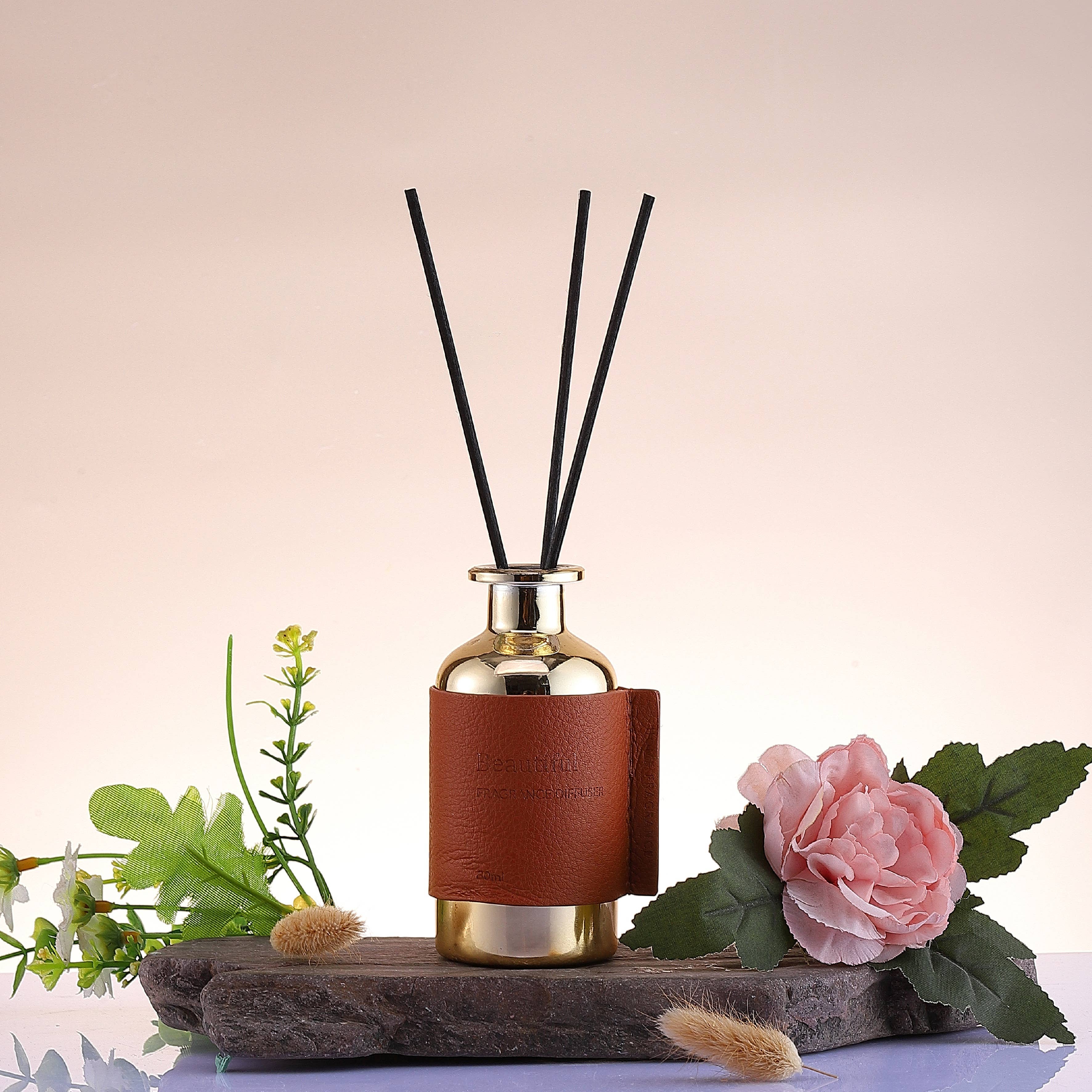 Pretty Valley Home - Wholesale Reed Diffuser - Reed Diffuser Sets Brown Leather 80ml (2.71FL oz) - BTF2