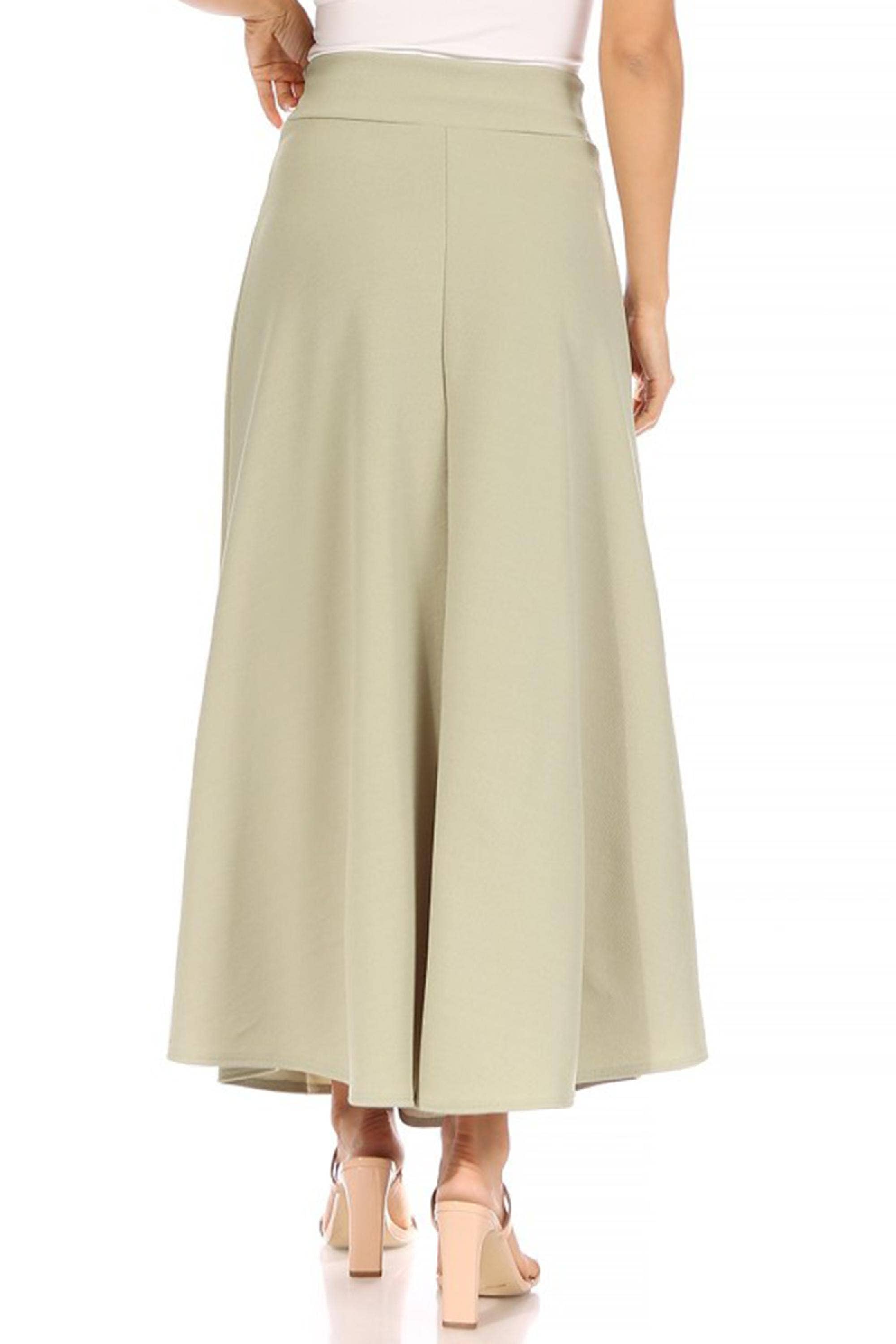 MOA COLLECTION - Wholesale Skirt - Women's - Women's Casual Solid Flare A-line Long Skirt35