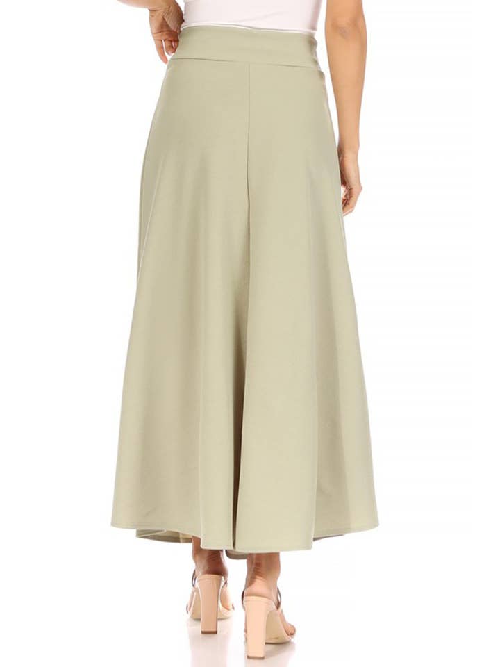 MOA COLLECTION - Wholesale Skirt - Women's - Women's Casual Solid Flare A-line Long Skirt35