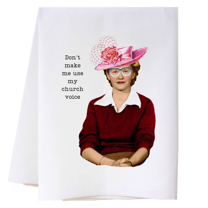 Church Voice Kitchen Towel for wholesale by Cora & Pate