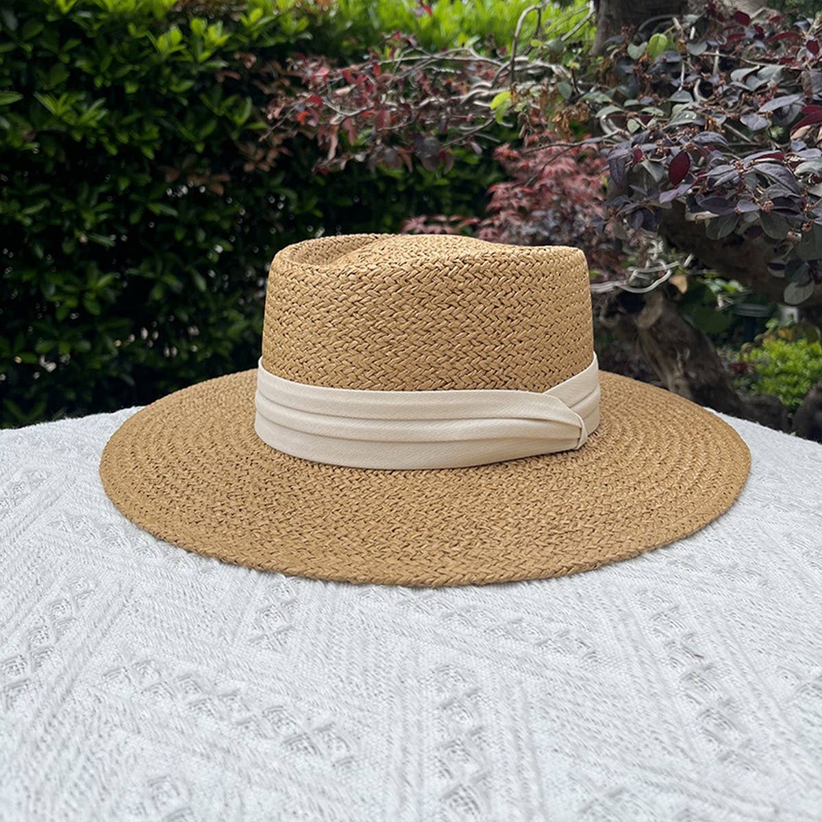 ACCITY - Wholesale Straw Hat - Women's - BEACH VACATION SUN FEDORA STRAW HATS FOR WOMEN_CWAH11510