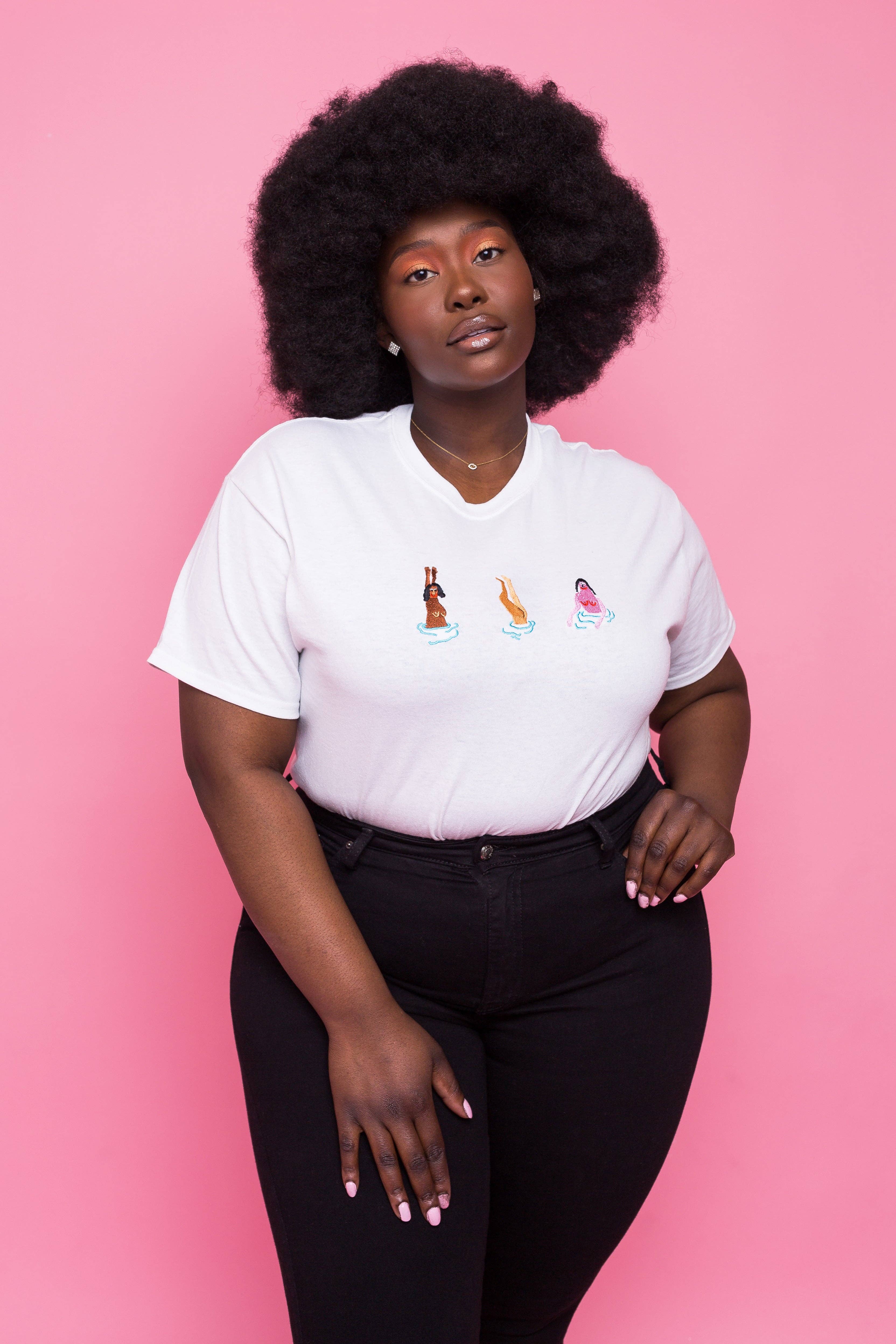 Limpet Store - Wholesale T-Shirt - Women's - Swimming Ladies Embroidered T-Shirt0