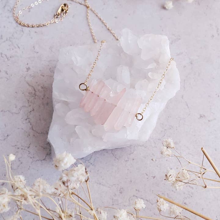 Asher Grey - Wholesale Pendant/Charm Necklace - Peach Quartz Necklace