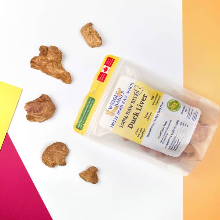 Foie de canard lyophilisé cru pour la vente par Wiggly Babies Freeze Dried Raw