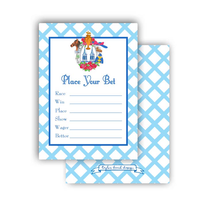 Kentucky Derby Crest Betting Cards for wholesale by Taylor Beach Design