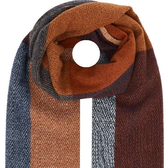 Sciarpa intrecciata unisex in misto poliestere e policarilico con esterno in lana 100% per la vendita all'ingrosso da parte di NF Nitzsche Fashion