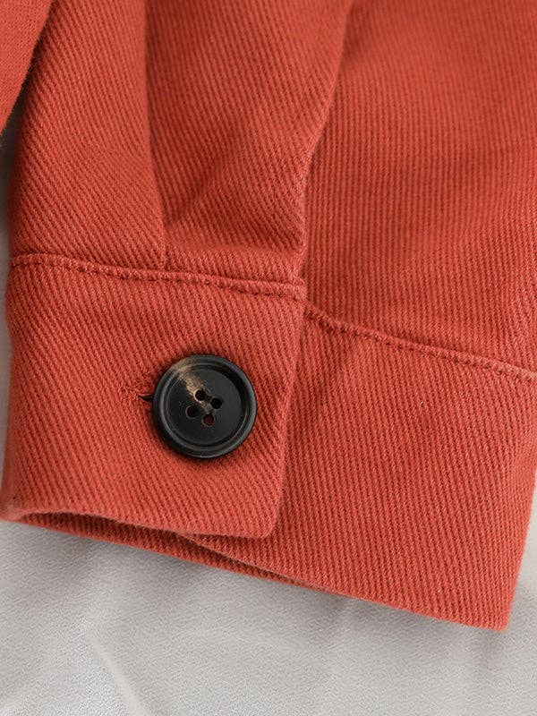 Plush Looks - Wholesale Jacket - Women's - Vintage Loose Long Sleeves Buttoned Solid Color Lapel Collar Outerwear14